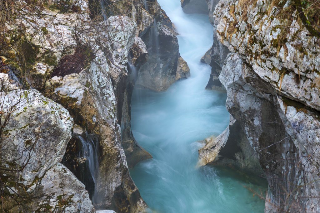 La potenza dell'Isonzo nella Velika korita Soče.