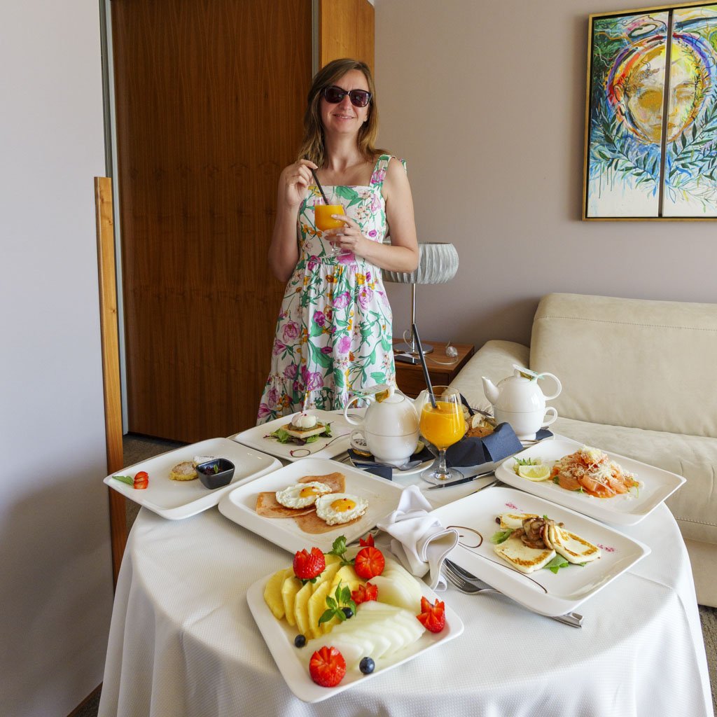 Pronta per la colazione in camera dell'Atlantida!