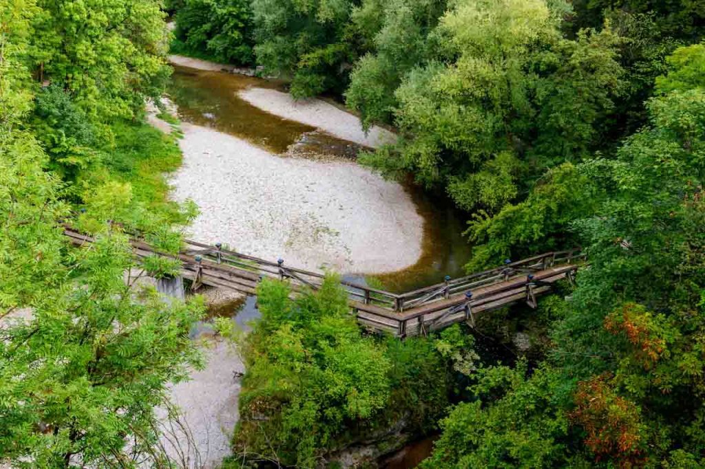 Il canyon del Kokra passa proprio sotto la città di Kranj.